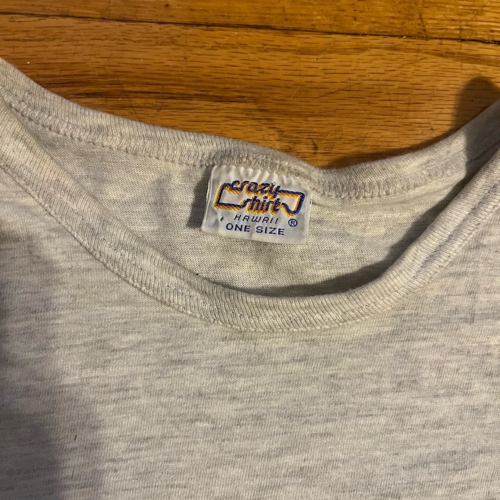 Vintage gray white heather crewneck Honolulu fun run tee one size - Picture 4 of 10